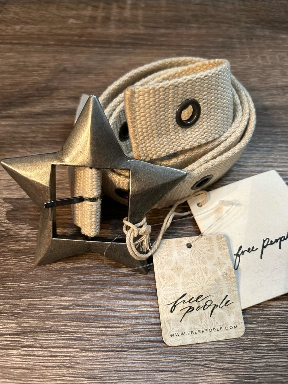 Free People NWT Star buckle neutral belt size S/M